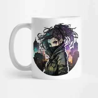 Cyber Punk Girl in Nightcity Mug